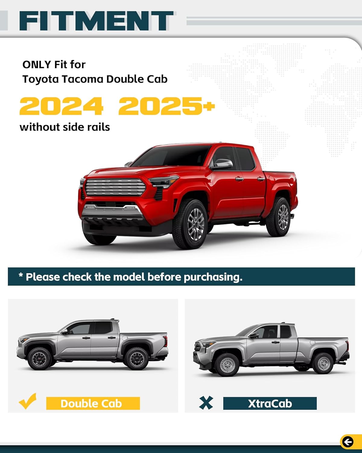 260LBS Aluminum Roof Rack Cross Bars Fit for 2024 2025 2026 Toyota Tacoma Double Cab | Heavy-Duty, Waterproof & Rustproof | for Kayak, Bike, Snowboard Low Profile OE Style Tacoma Storage Accessories